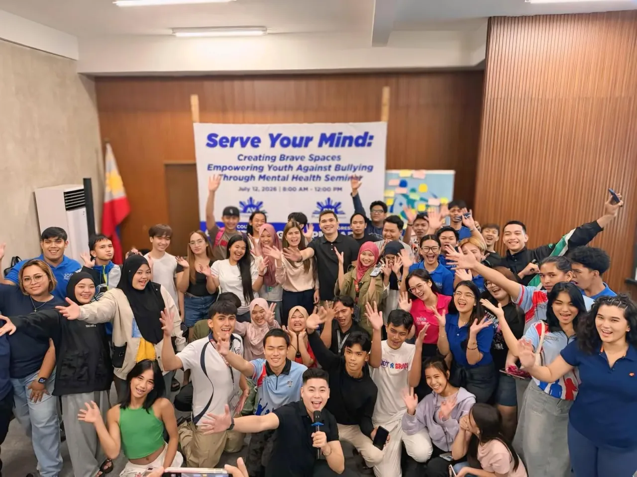 Youth participants and coaches at a Serve Your Mind PH mental health awareness workshop